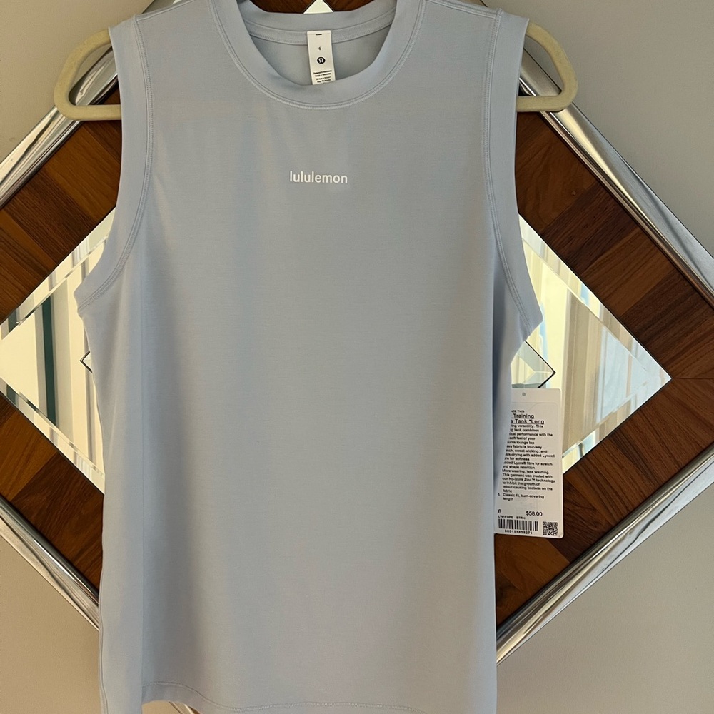 Lululemon Jersey Training Muscle Tank Top Long 
Wordmark